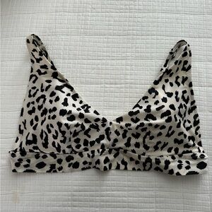 Aerie Leopard Scoop Triangle Bikini Top